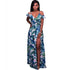 Ketia Off-White Green Leaf Print Ruffle Maxi Dress #Maxi Dress #